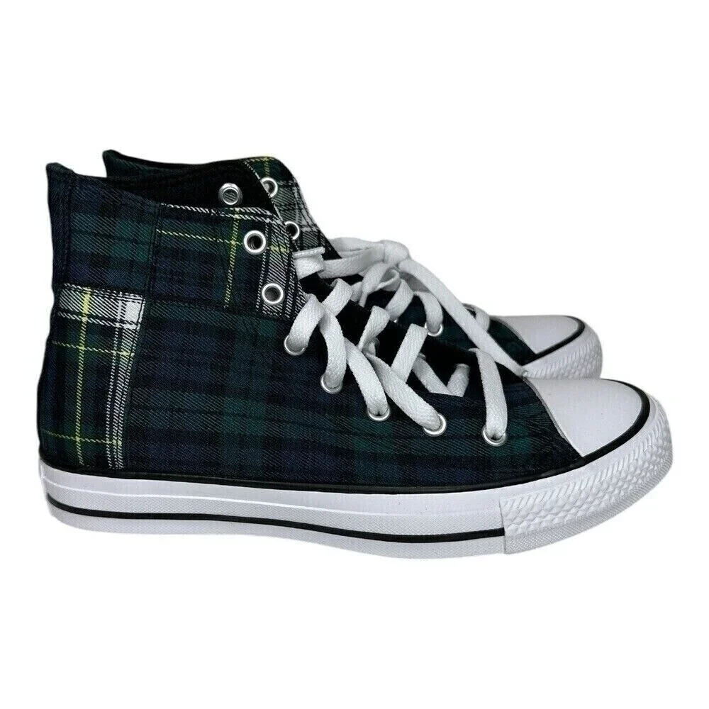 New Converse Chuck Taylor All Star Plaid Dragon Scale Green Size 7‎